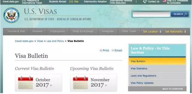 EB5快訊！2017年11月美國移民排期更新！