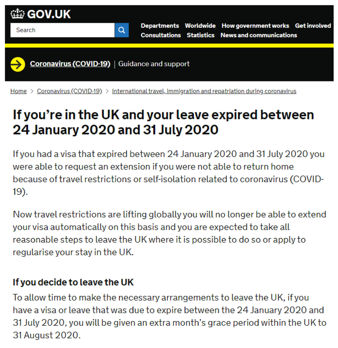 英国签证新消息：自动延期至8月31日